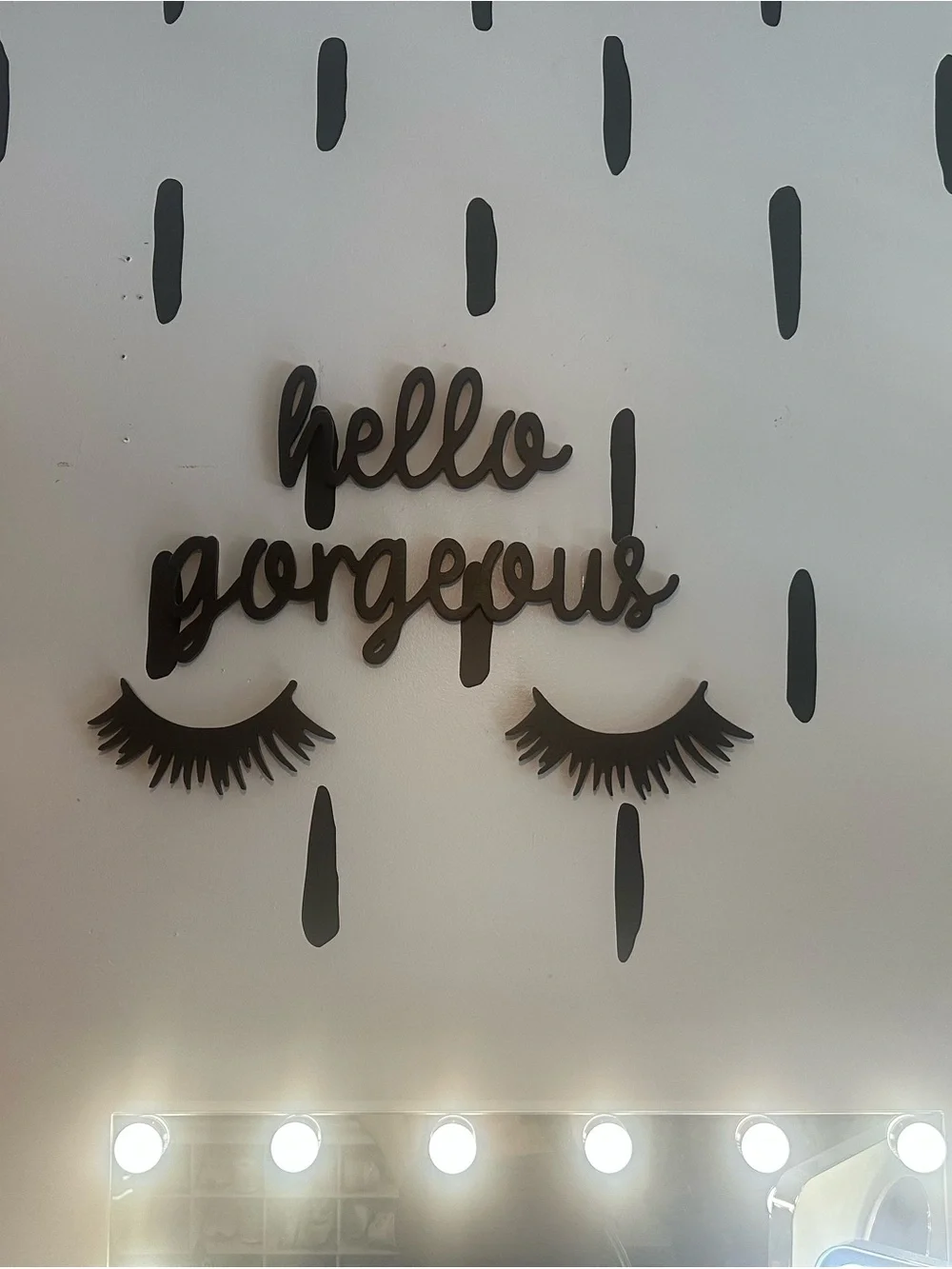 Hello Gorgeous Script Wall Sign in Black